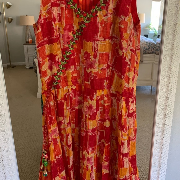 Beautiful long dress silk cotton Kota fabric - Picture 11 of 11